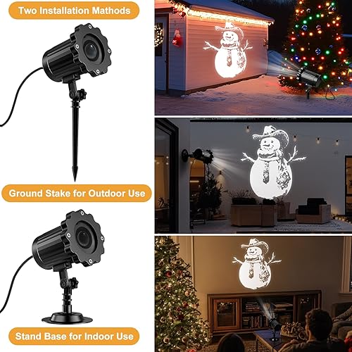 Miniatura 5 de Proyector de luces de Navidad dinámicas 3D para exteriores e interiores, decoraciones navideñas de muñeco de nieve mejoradas 2024, luces de