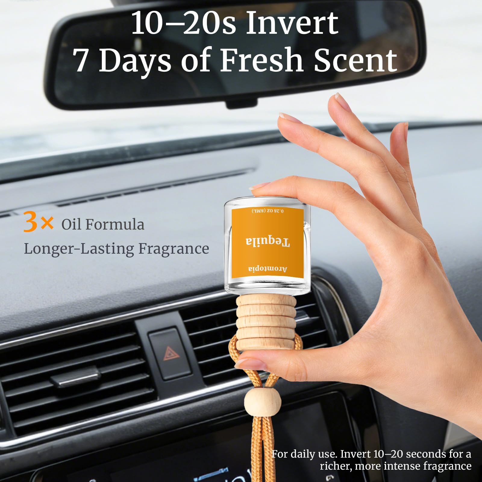 Car Air Fresheners 2 Packs, Aromtopia  Essential Oil Freshener for Cars, Cute Hanging Car Fragrance Diffuser for Women & Men, Long-Lasting Car Fragrance Gift: Black Rose & Oud