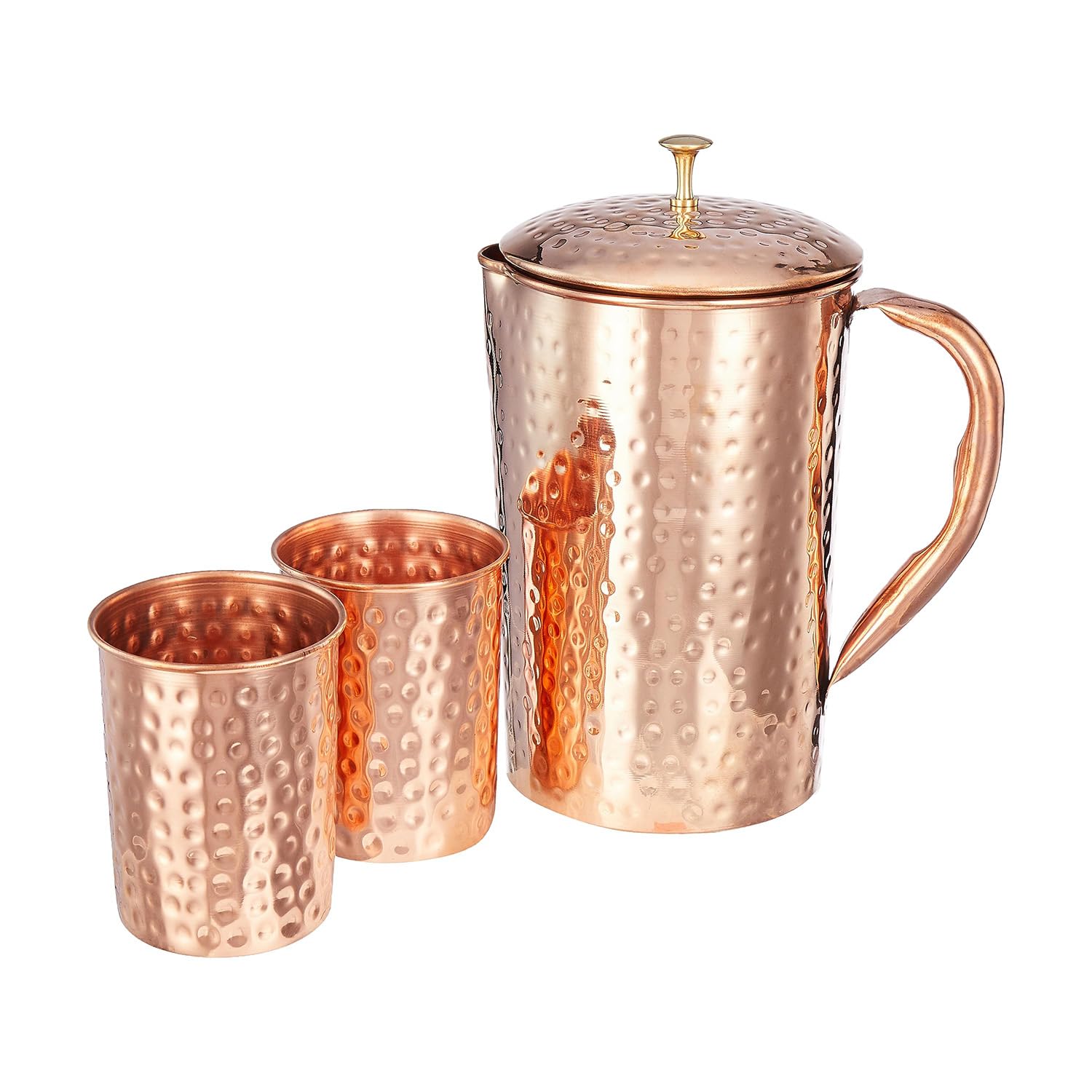 Amazon Brand - Solimo Hammered Copper Jug with 2 Copper Glasses, 1350 ml (B0C7KY6C75) Amazon Price History, Amazon Price Tracker