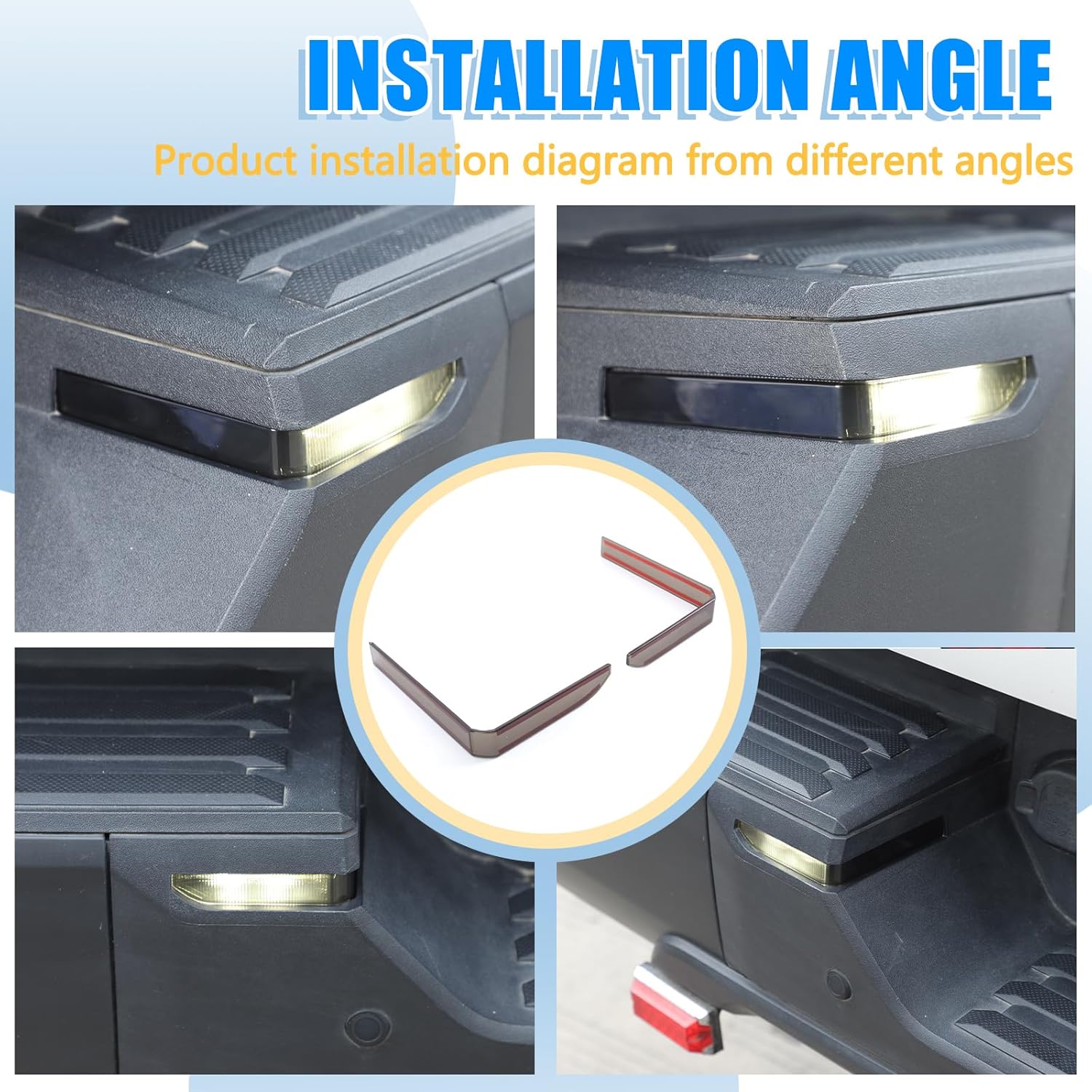 Car Reverse Light Cover Trim Rear License Plate Light Smoked Cover Compatible with Toyota Tundra 2022-2026 Tailgate License Plate Light Housing Automotive Exterior Trim Accessories