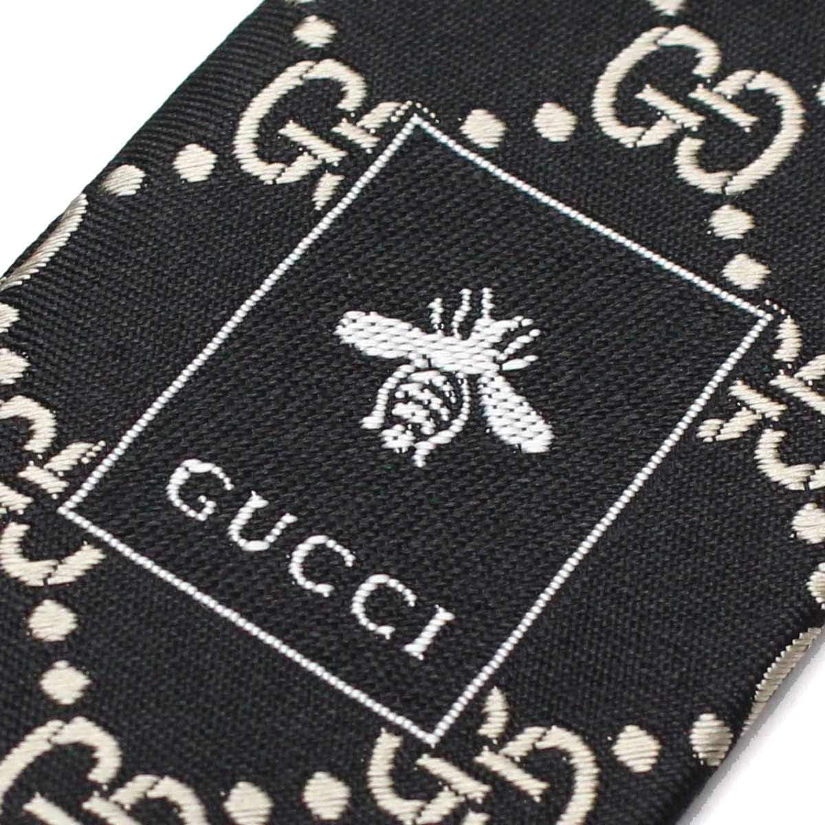 GUCCI グッチ 499695 4B002 1079 イタリア製 シルクネクタイ GGロゴ 1079/ブラック [並行輸入品]