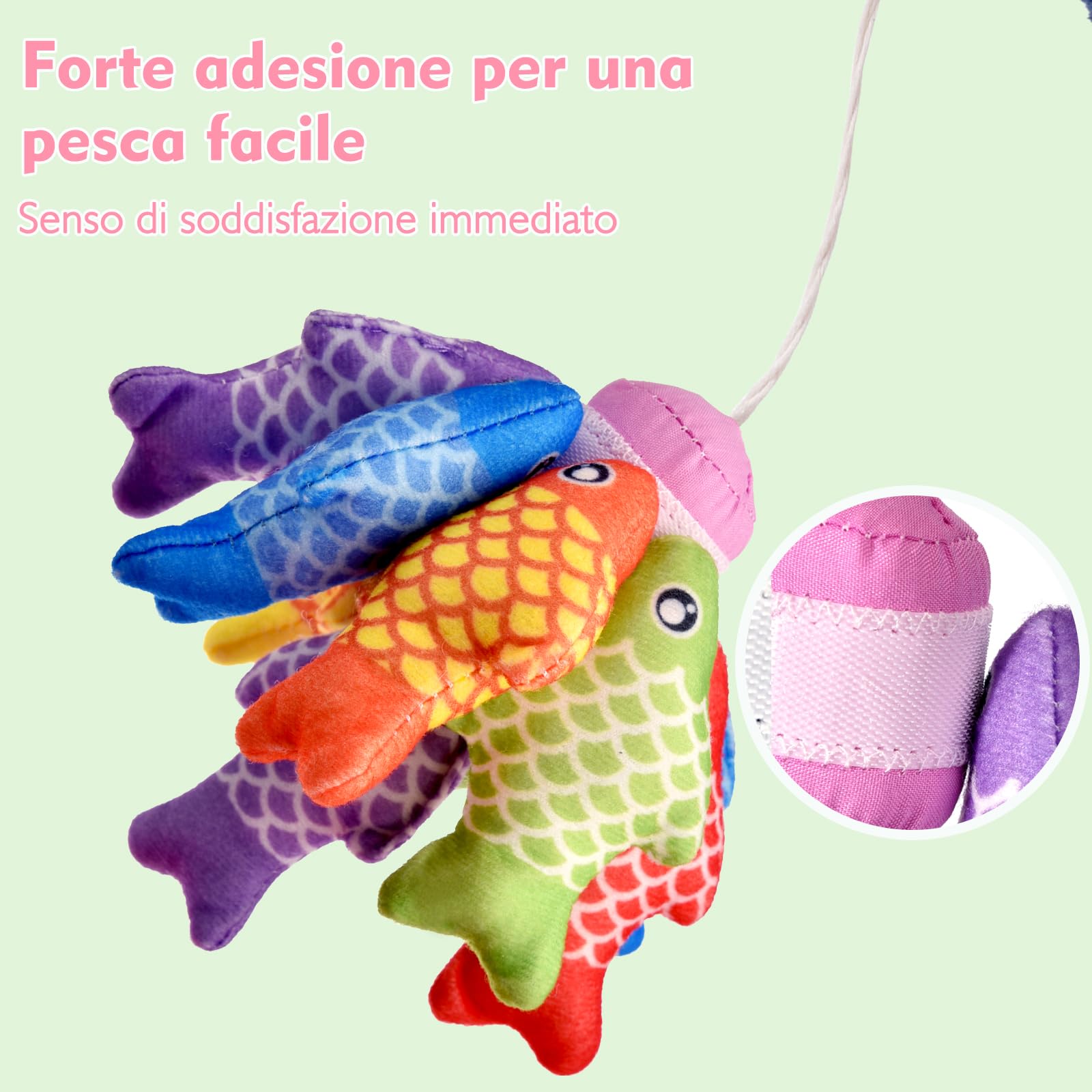 Yitical Giochi Bambini 1 Anno, 20PCS Montessori Gioco Pesca Morbidi, Regalo Bambina 1 Anno 6 9 12 Mesi 2 Anni, Interattivi Educativo Giocattoli Bimba Bimbo-Rosa