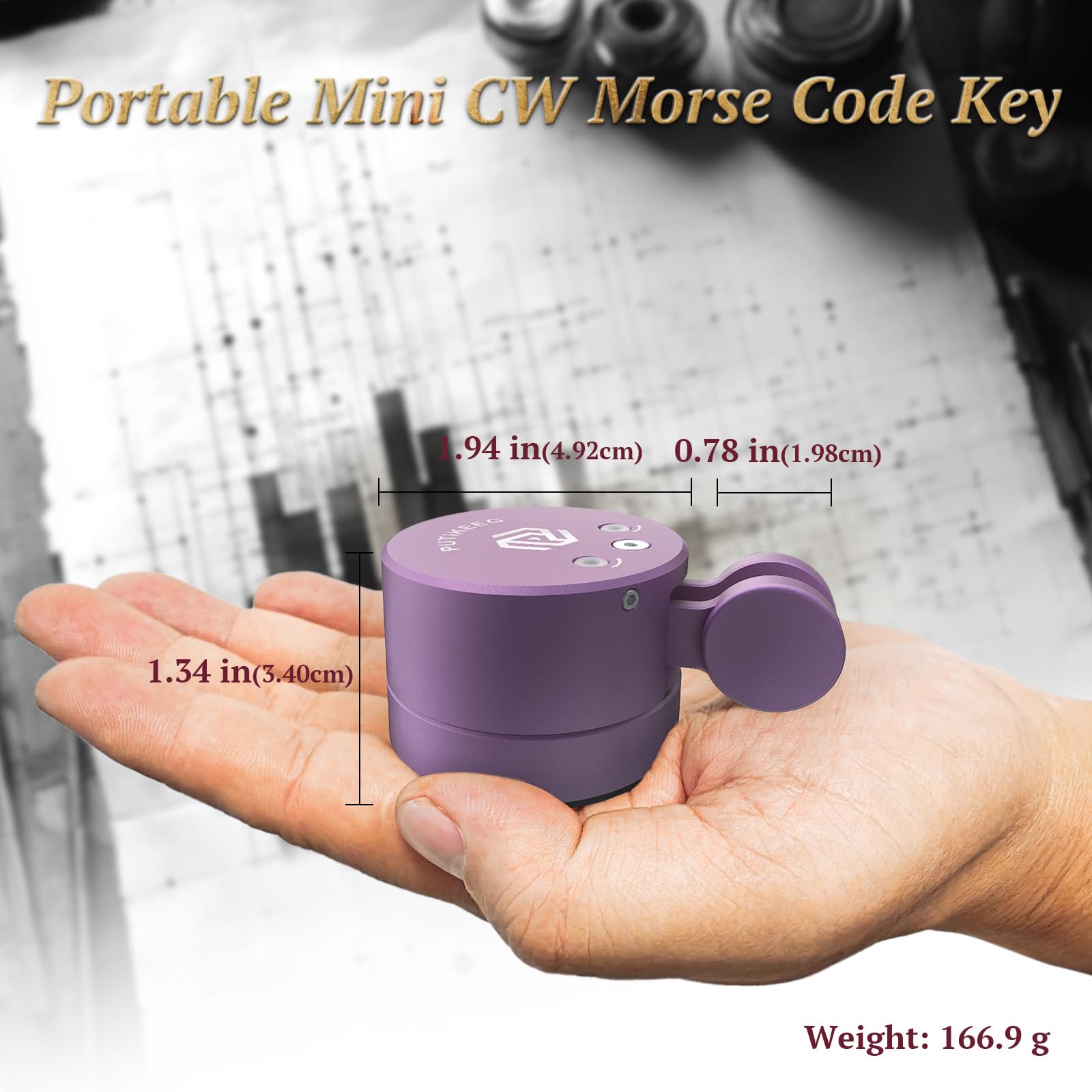 Mini clé à code morse CW double pagaie avec base magnétique pour radio amateur argent violet