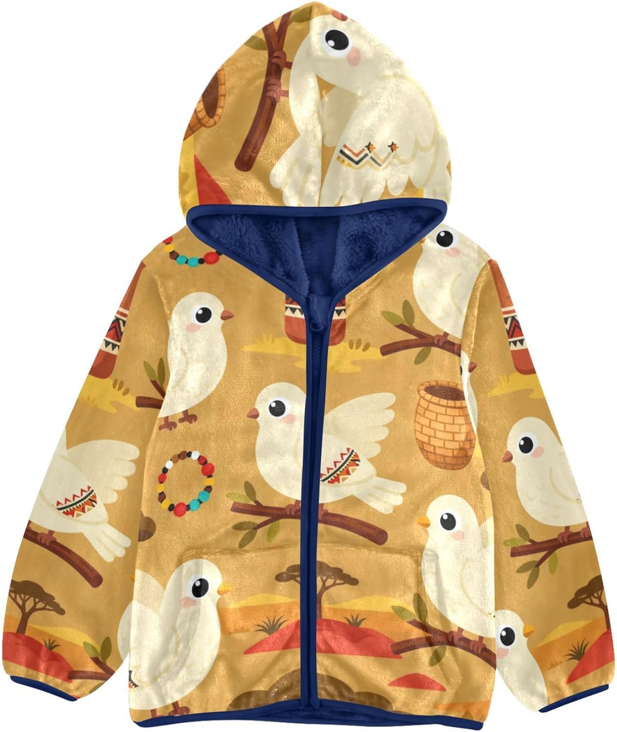 GuoChe Bird Tribal Boys Zip Sweatshirt Winter Coat Toddler