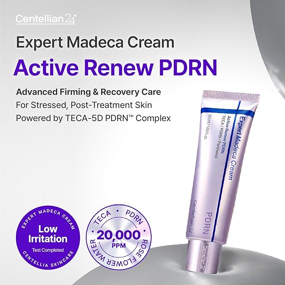 CENTELLIAN 24 Madeca Cream Active Renew PDRN - Korean Face Moisturizer for Dry Skin, Firming & Hydrating Anti-Aging Cream with PDRN, Hyaluronic Acid & Glutathione, Skin Barrier Repair, 1.69 fl oz