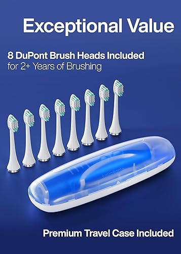 Miniatura 5 de Aquasonic Vibe Series Ultra-Whitening Cepillo de dientes – Cepillo de dientes eléctrico aceptado por ADA – 8 cabezales de cepillo y estuche de viaje