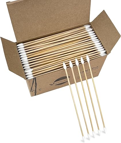 Hisopos de limpieza de armas, puntas dobles, palitos de bambú de 6 pulgadas para limpieza y mantenimiento de pistolas, rifles y pistolas