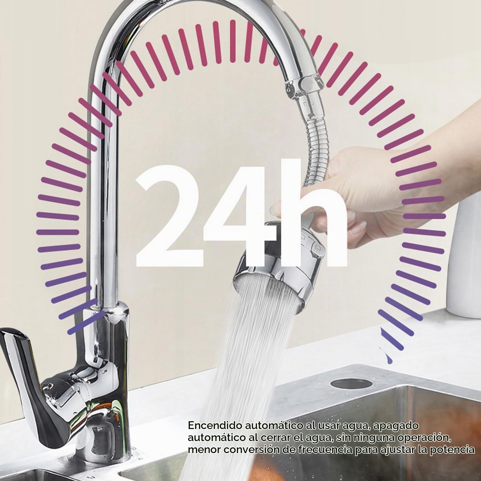 Mxzzand Calentador Agua Instantáneo 5500W, Sin Tanque para Baño/Cocina, Ahorro 50% Energía, Pequeño Instantáneo Eléctrico para Baño