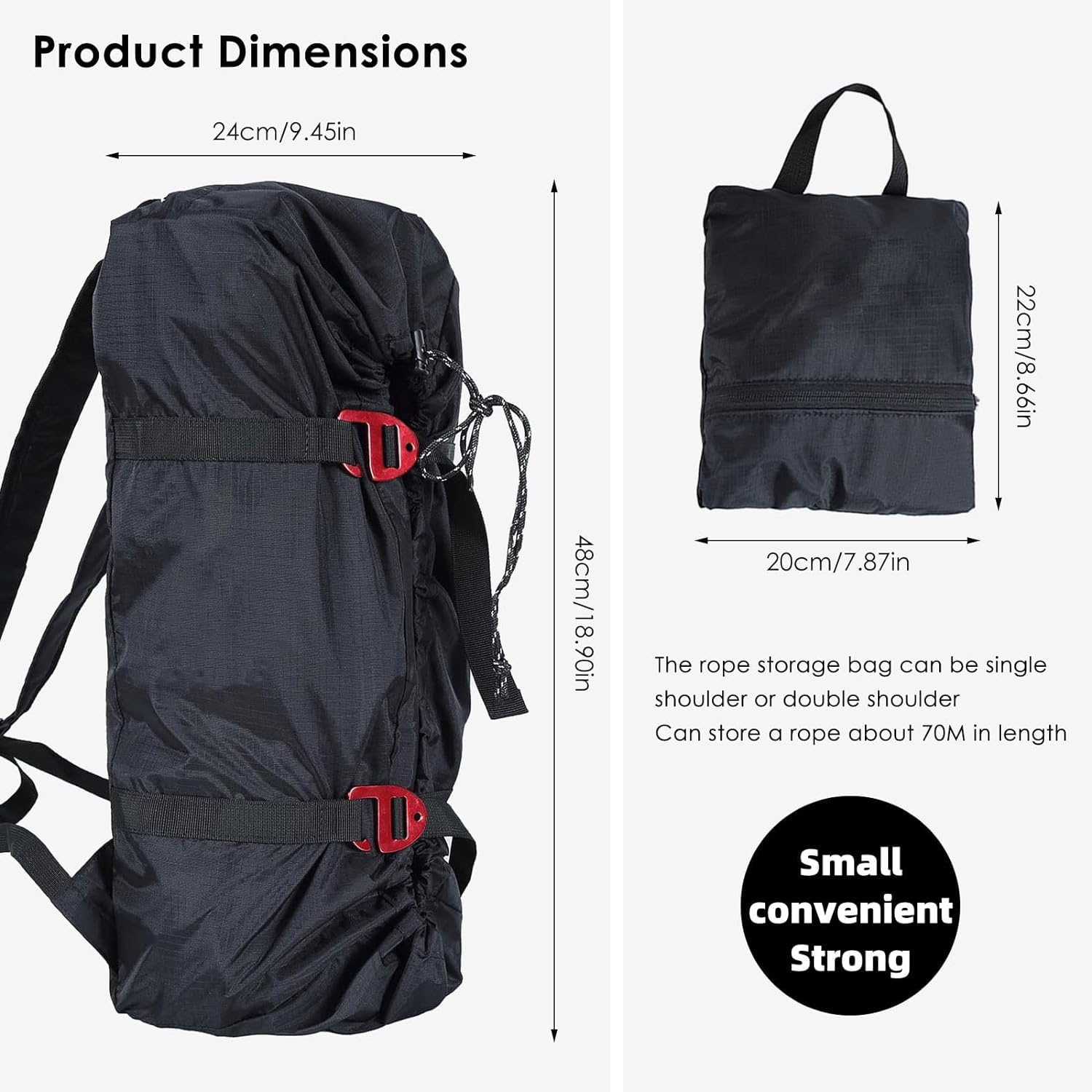 Bolsa de cuerda de escalada para cuerdas, bolsa de cuerdas para cuerdas, equipo de escalada impermeable cuerda bolsa Rucksack al aire libre camping senderismo