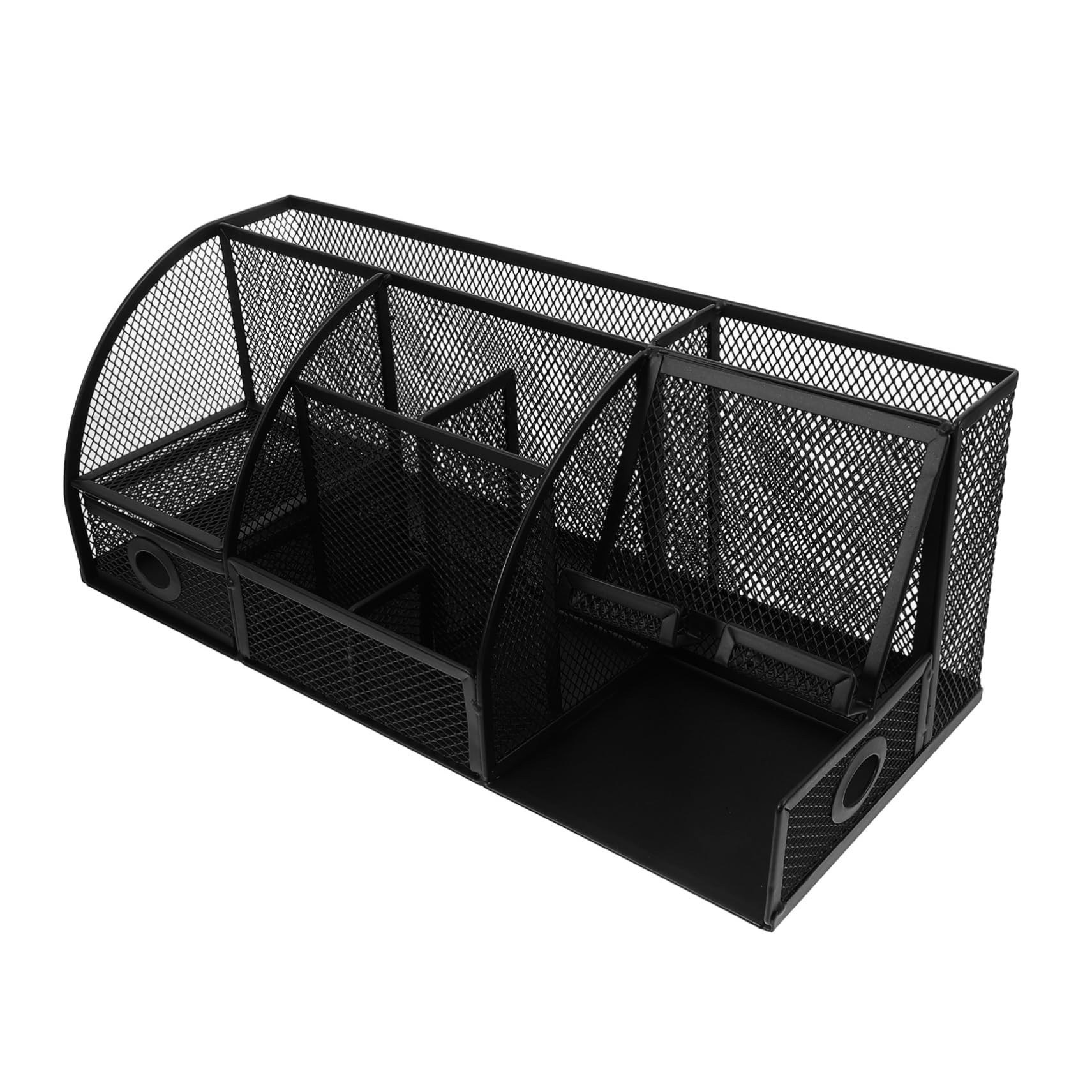 HOMSFOU Schreibtisch Steigerung der Produktivität in Schwarz Moderner Organizer aus Eisen und Langlebiger Stiftehalter zur Büroaufbewahrung dem Bürotisch
