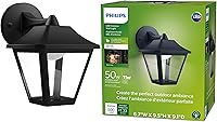 Vista 8 de PHILIPS LED Farol redondo de pared para exteriores, 1 unidad, color blanco brillante (3000 K) 650 lúmenes (11 W = 50 W), resistente a la intemperie