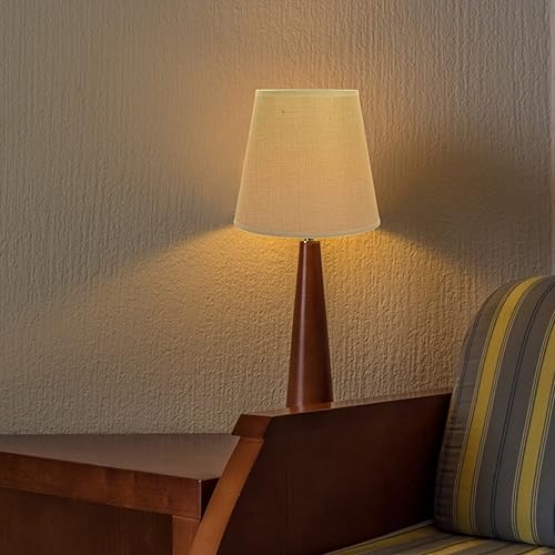 Miniatura 9 de LALAFINA Pantalla pequeña de tela para lámpara de mesa, cubierta de luz de mesa E27, tela de arpillera, reemplazo para lámpara de mesa, lámpara de