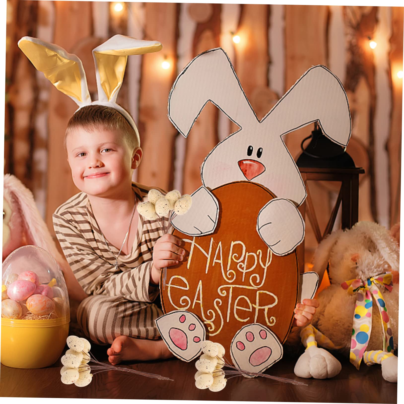 Didiseaon 24 Pz Uova Di Pasqua Bouquet Di Uova Mazzi Di Uova Scelte Di Ramoscelli Pasquali Disposizione Floreale ' Gambi Di Uova Bomboniere Pasquali Fallo Da Solo Plastica Molla