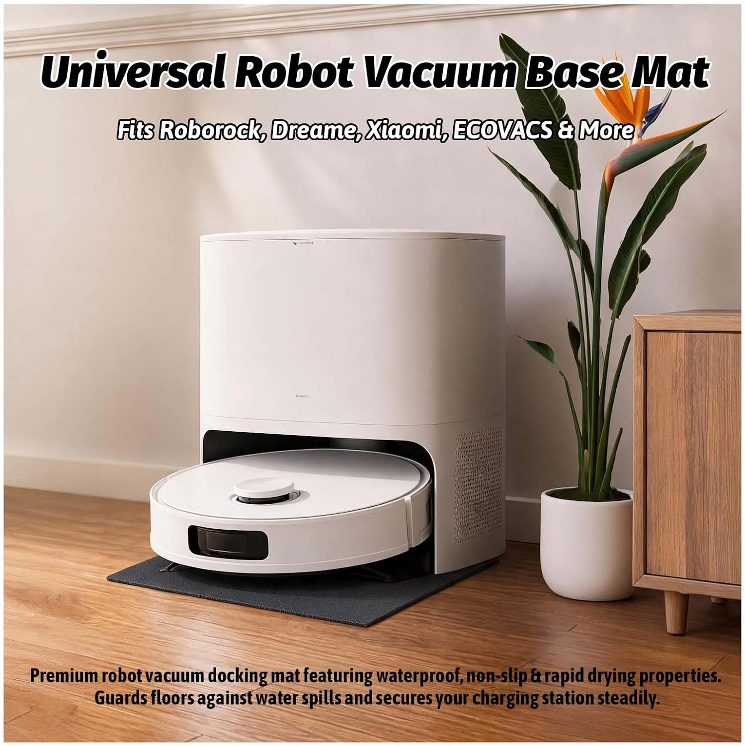 Waterproof Carpet Mat:Compatible with Dreame/Roborock (Coffee) image 2