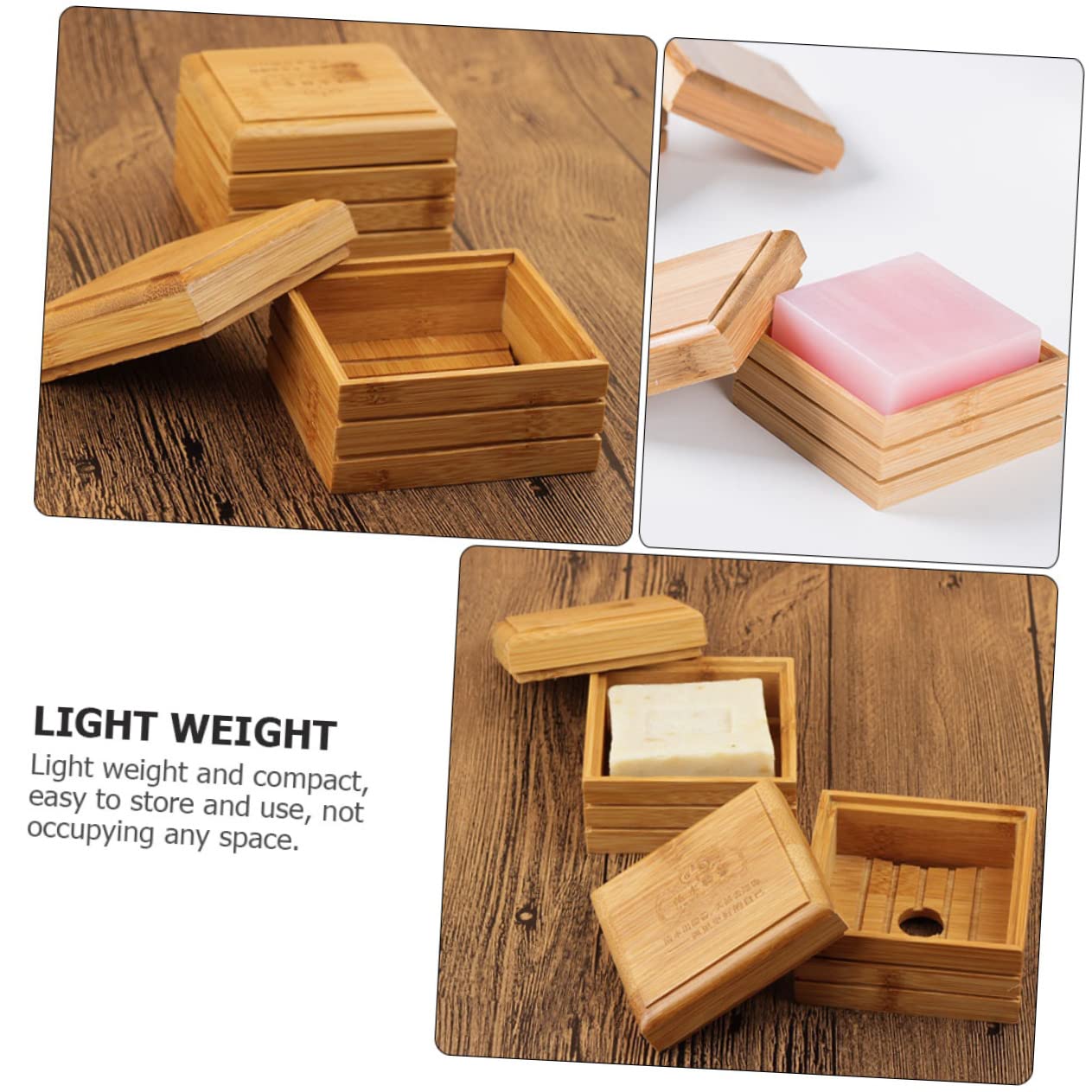 WOONEKY 4piezas Jabonera De para Drenaje Soporte De Jabón Natural para Baño y Cocina Diseño y Estético Mantiene Jabón y Seco