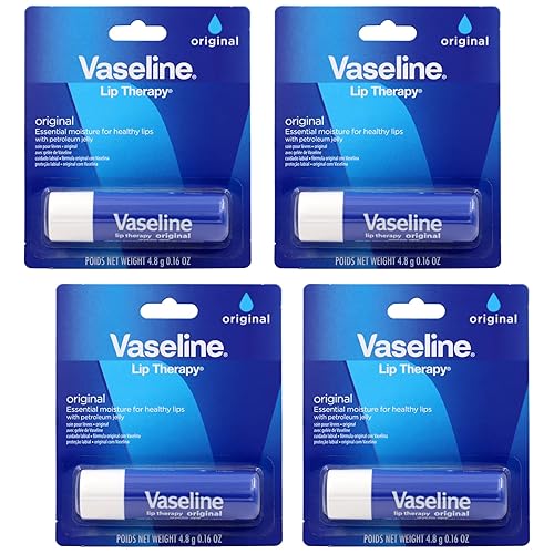 Vaseline Lip Therapy Care Original, paquete de 4, 0.16 onzas cada uno
