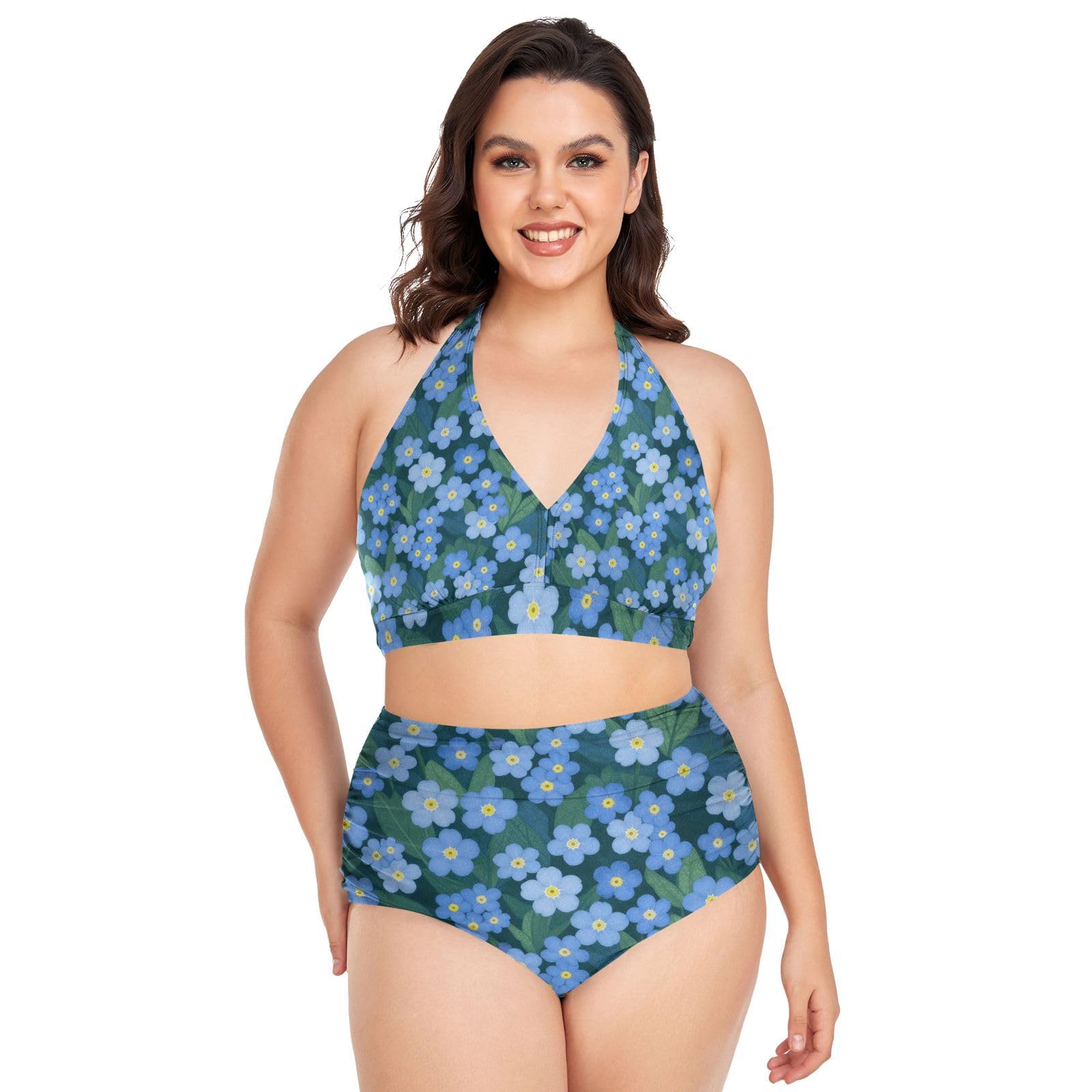 FRODOTGV Curvy - Costume da bagno a due pezzi da donna, taglia L-4XL