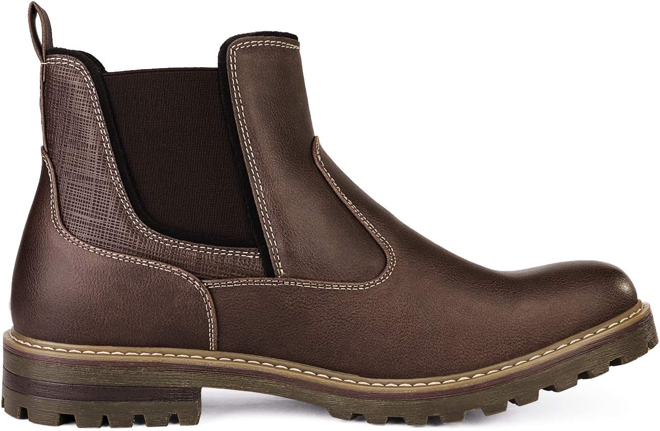 Bruno Marc Mens Chelsea Boots Fur Lined Casual Slip-On Classic Dress Ankle Boot,Dark Brown,Size 11 US ENGLE-03