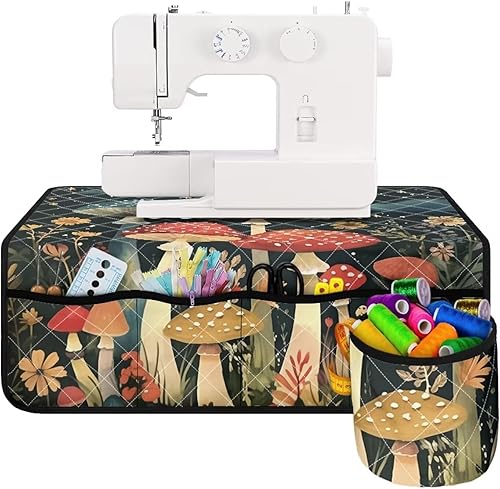 Miniatura 88 de Estera de máquina de coser con flores brillantes y florales bohemias, reduce la vibración, antideslizante, organizador duradero