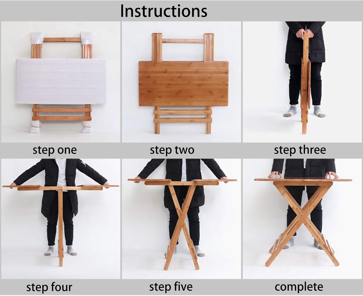 Square Bamboo Outdoor Folding Side Table with Vintage Cherry Finish Perfect for Outdoor Indoor, Backyard, Front Porch, Patio and Garden : Patio, Lawn & Garden