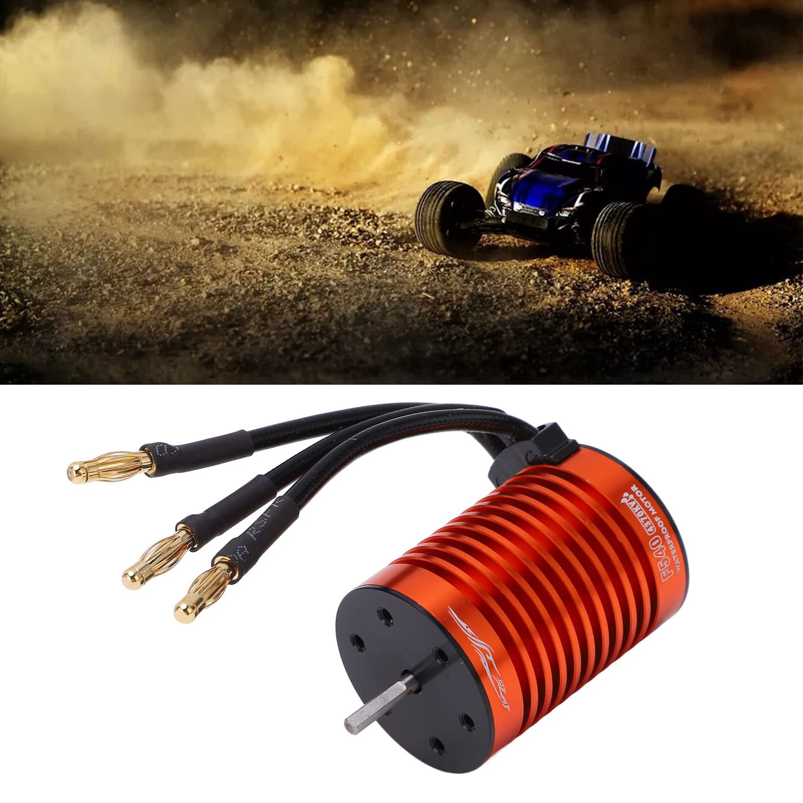 Buachois Motore Brushless,F540 4370KV Rotazione Interna Impermeabile 4 Poli 12 Slot Sensorless per Auto RC Senza Spazzole 1/10