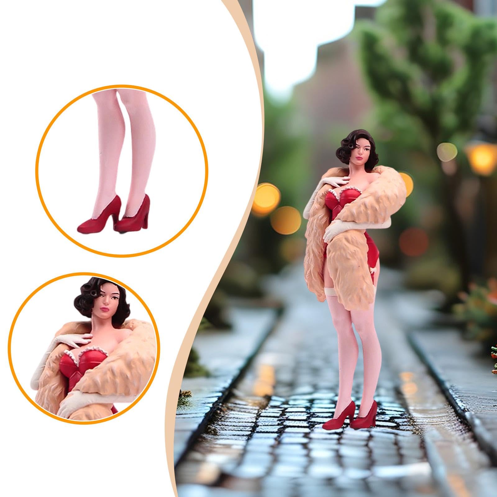 1/18 Figur Kleine Figur Vermummte Dame Sammlung DIY Diorama Zubehör Lässige Gestaltung Dekoration Handbemalt Detailreich
