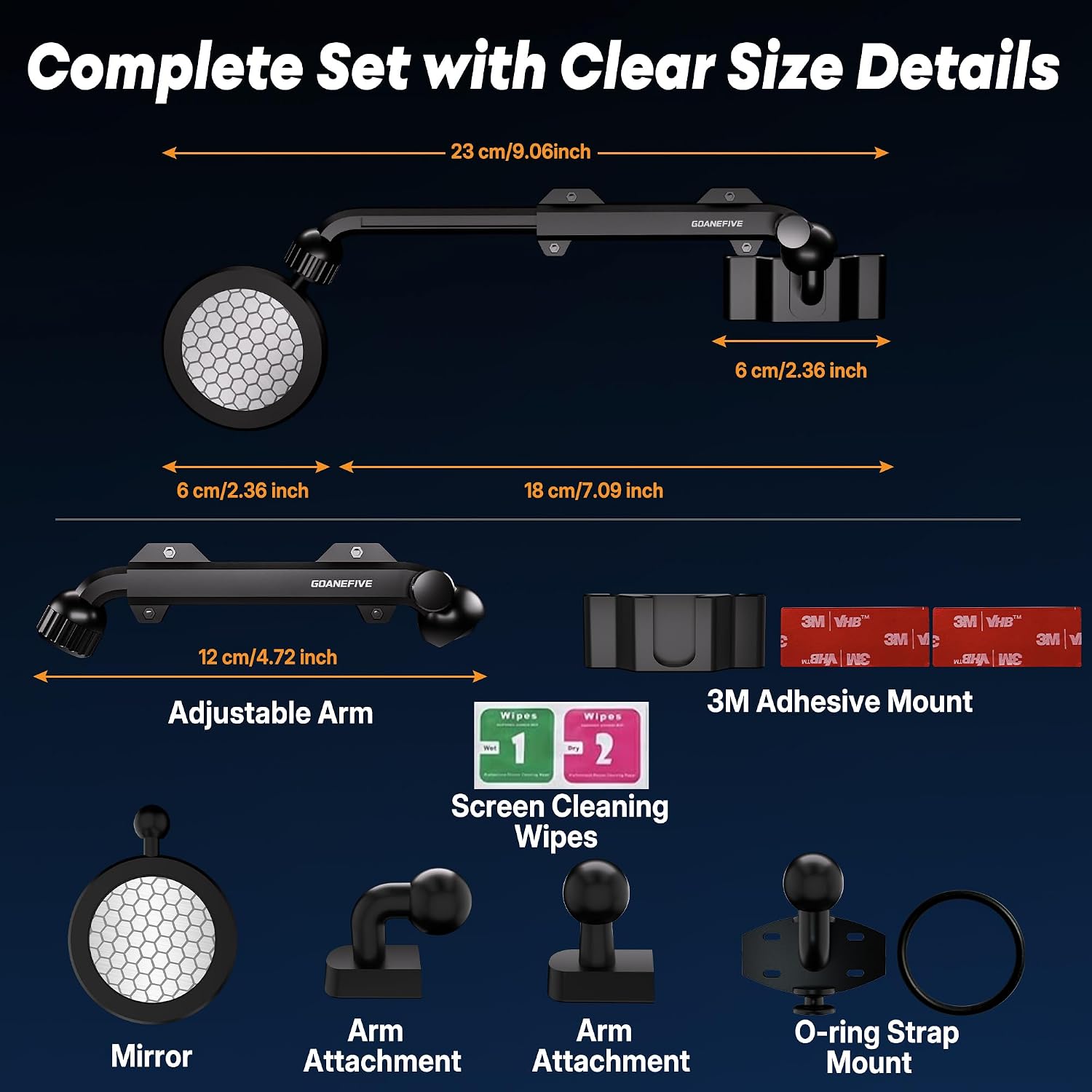 Bike Helmet Mirror for Cycling - 360° Adjustable, Rotatable, Extendable and Quick Release Safe Rearview Mirror, One-Second Mount & Stretchable Arm, Easy to Install for Bicycle Riding