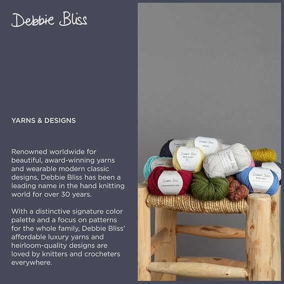 Debbie Bliss Fine Donegal Fingering Yarn - 95% Wool, 5% Cashmere - 3.53oz (100g), 416yds (380m) - Autumn Gold Color - Tweed Effect Yarn - Crochet, Knitting - for Warm Sweaters, Cabled Hats & Scarves
