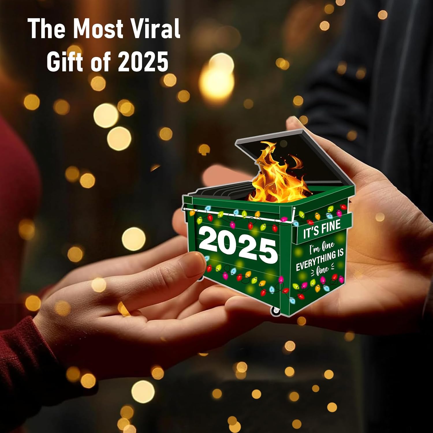 Funny Dumpster Fire Christmas Ornaments - Its Fine Everything's Fines Ornaments for Christmas Tree Decoration, for Women Men, Coworkers Friends 2025 Office White Elephant Gift - Image 6