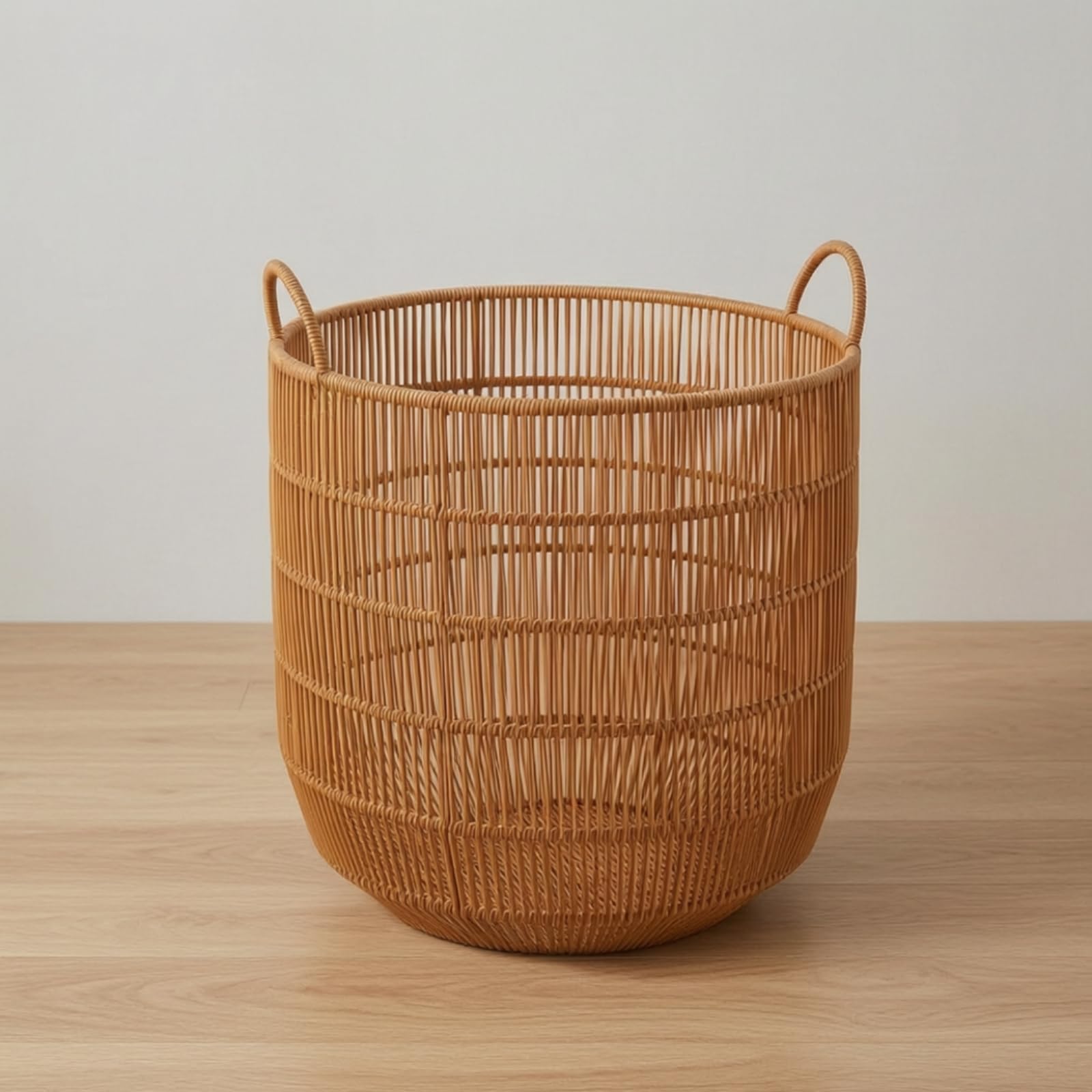 Cesto in Rattan Traspirante Contenitore | Decorativo, Robusto, Cesto Portaoggetti con Manici, per Soggiorno, Neonati