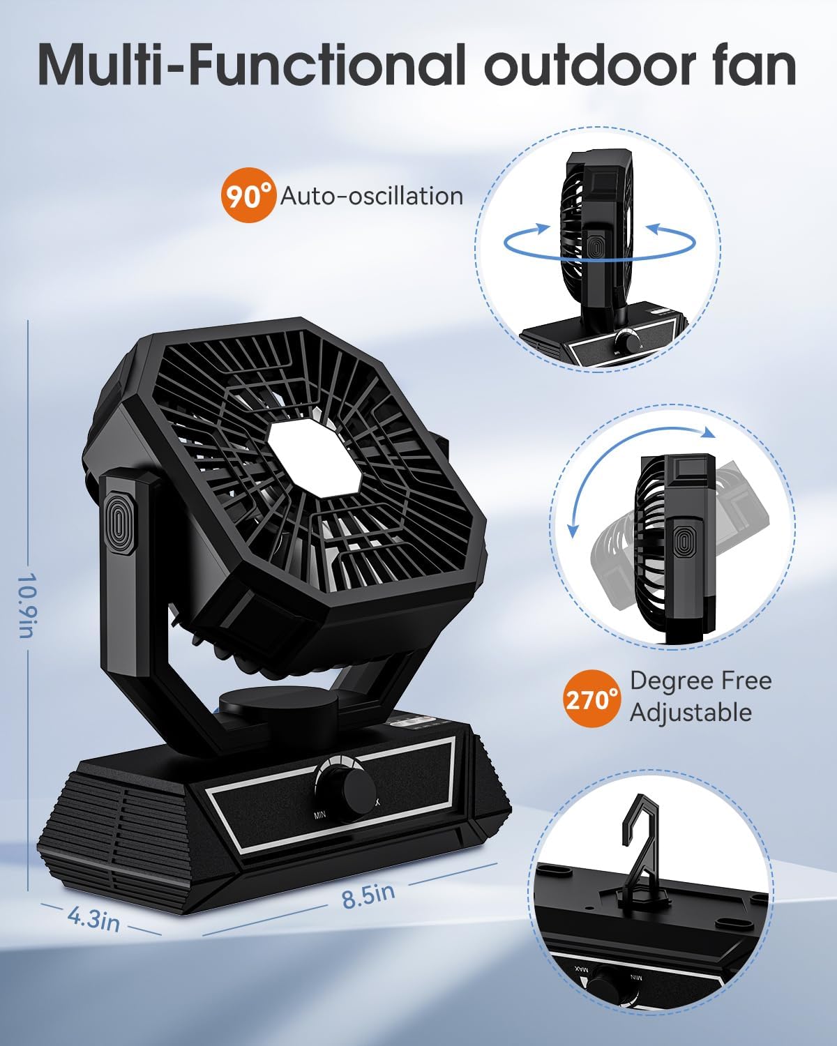Portable Fan Rechargeable, 20000mAh Battery Powered Fan with