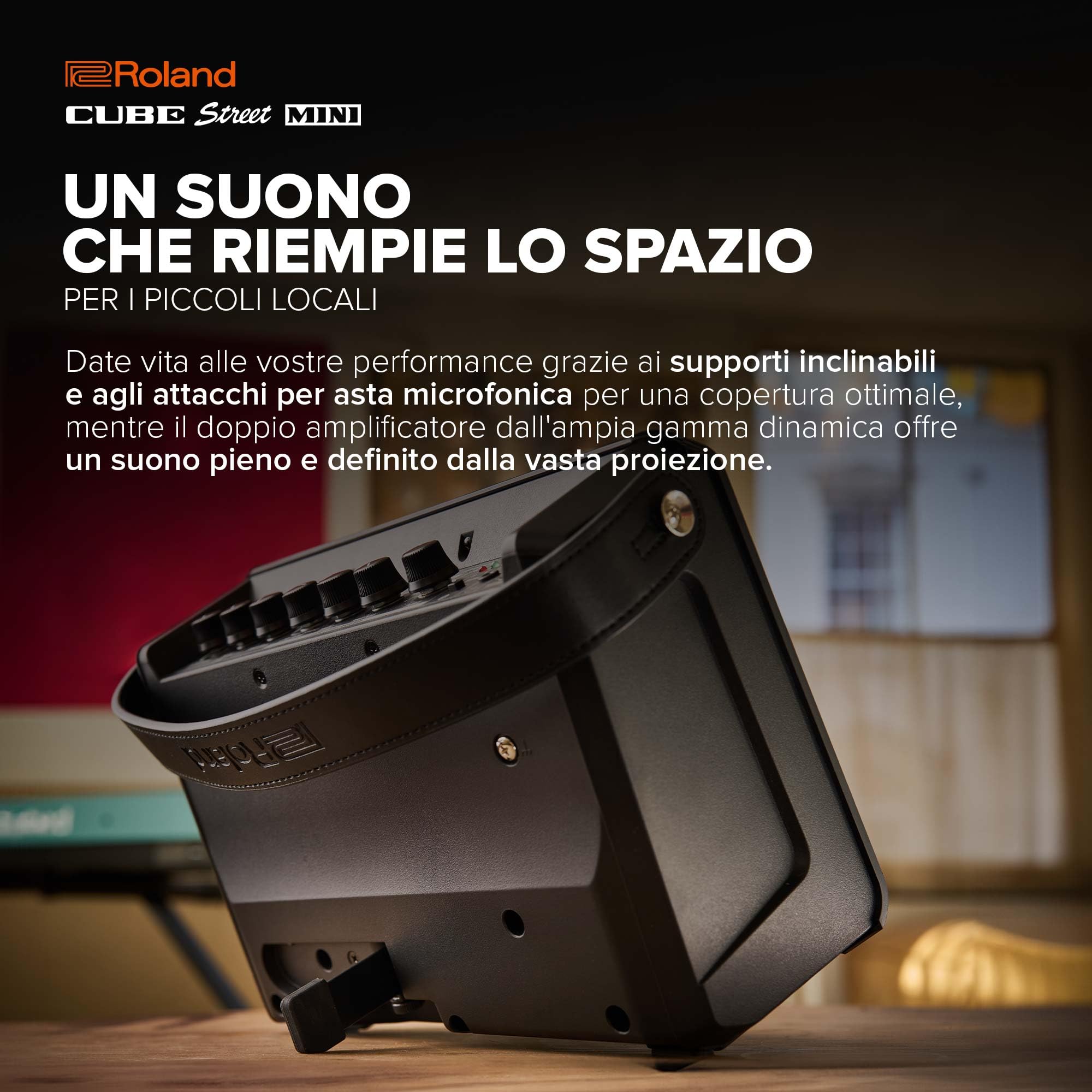 Roland CUBE Street Mini | Amplificatore ultra-compatto | Suono eccezionale | Ideale per i piccoli eventi | Supporta microfoni, strumenti e altro | Fino a 7 ore di autonomia della batteria