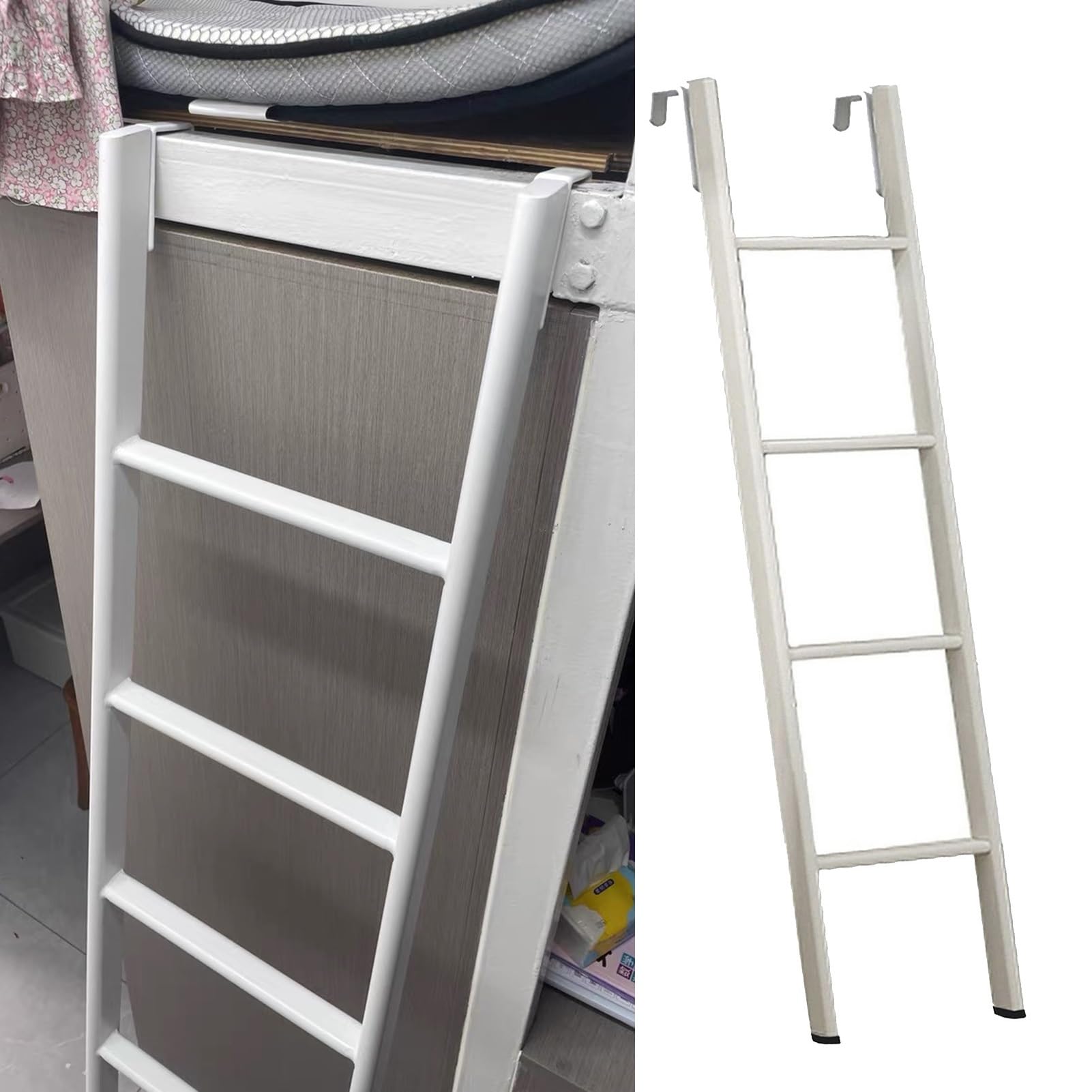 Scala regolabile in metallo per letto a castello, 139,7 cm, salita di sicurezza per camera da letto e dormitorio, sostituzione perfetta per camper, appartamenti e letti a castello per bambini
