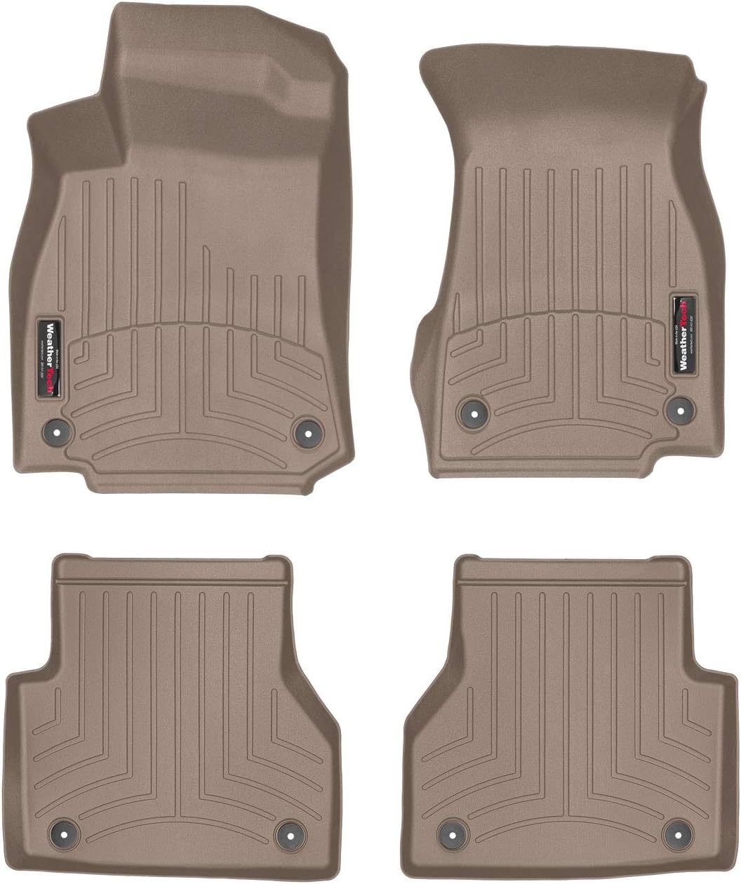 WeatherTech Custom Fit FloorLiners for Audi A7, A6, 1st & 2nd Row (451511-1-2), Tan