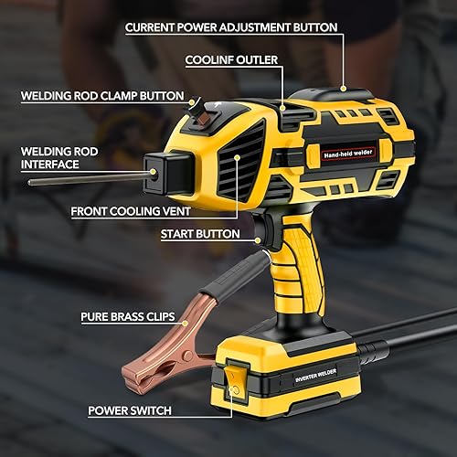 Vista 17 de Mini soldador de palo, máquina de soldadura portátil de 200 A con 20 varillas y Google de soldadura, pequeña máquina de soldadura de 110 V