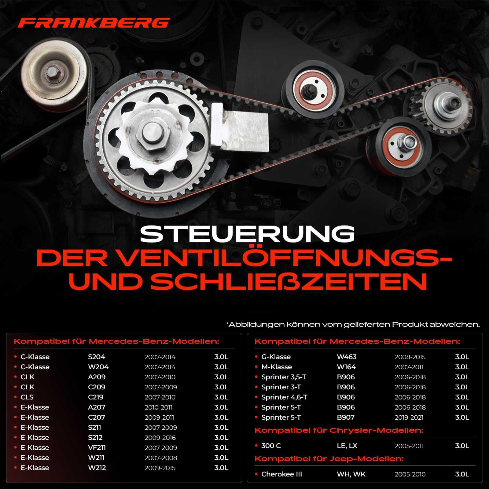 Frankberg Timing Belt Tensioner Pulley Tensioning Device Belt Tensioner V-Ribbed Belt Drive Deflection Guide Pulley Replace# KP17PK2035-2