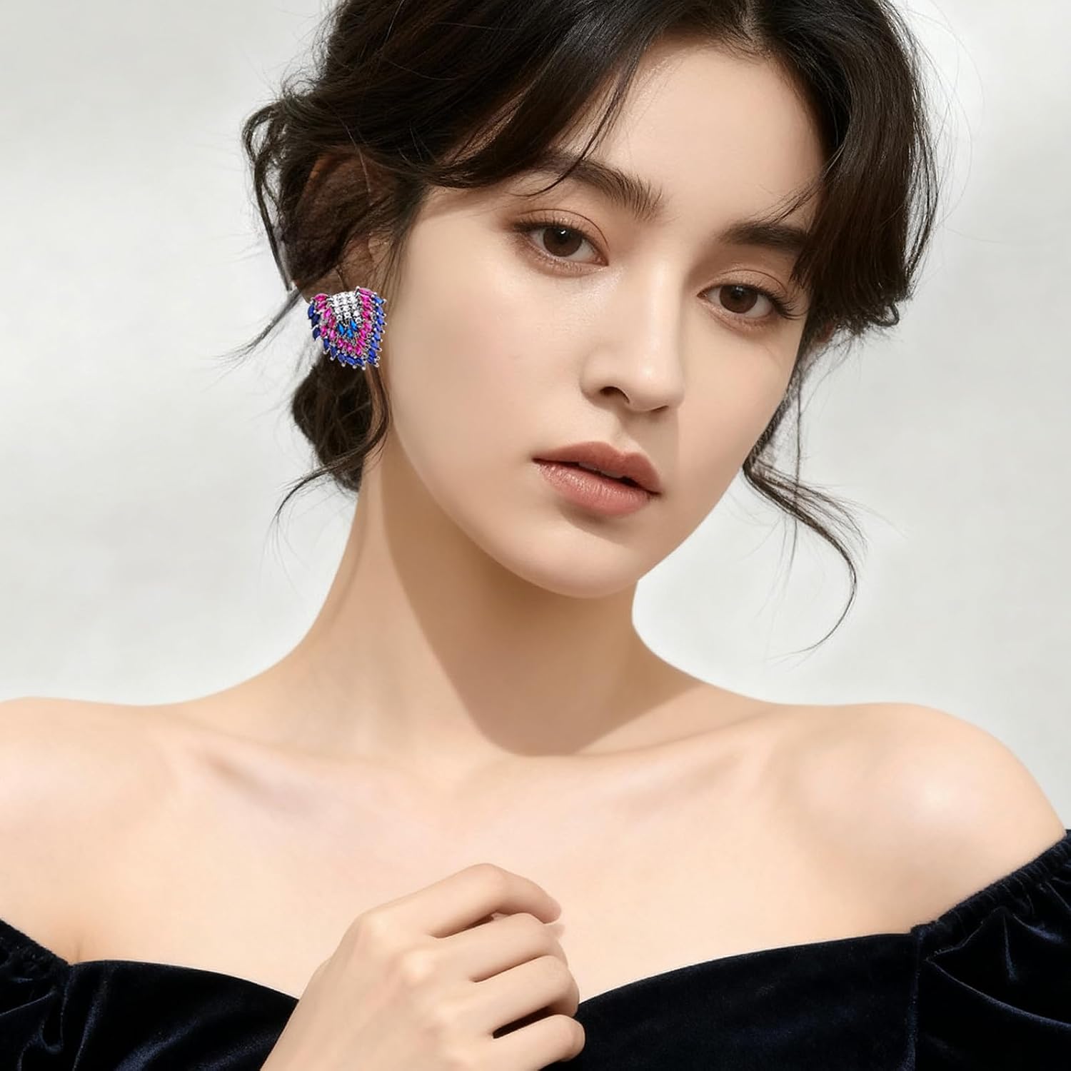 Stud Earrings,made with grade AAA zirconia,very shiny, Delicate French Elegance Jewelry Earrings For Brides Party Prom Wedding, and pariticularly suitable for daily wear, with sterling silver post earrings,Hypoallergenic,with a gift box and card