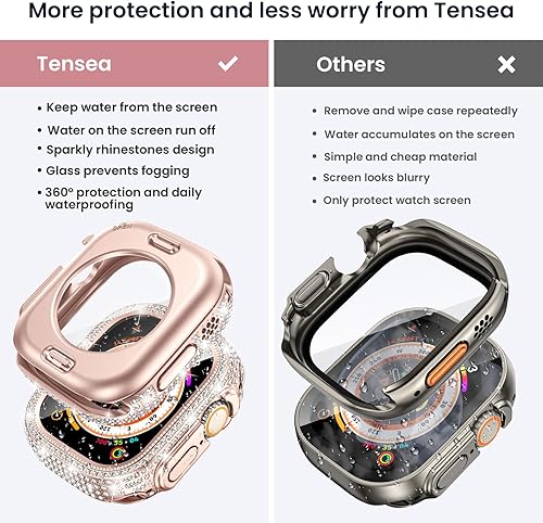 Miniatura 2 de Tensea Funda protectora de pantalla impermeable 2 en 1 para Apple Watch Ultra 3Ultra 2Ultra 1.929 in, accesorios de 1.929 in, parachoques delantero