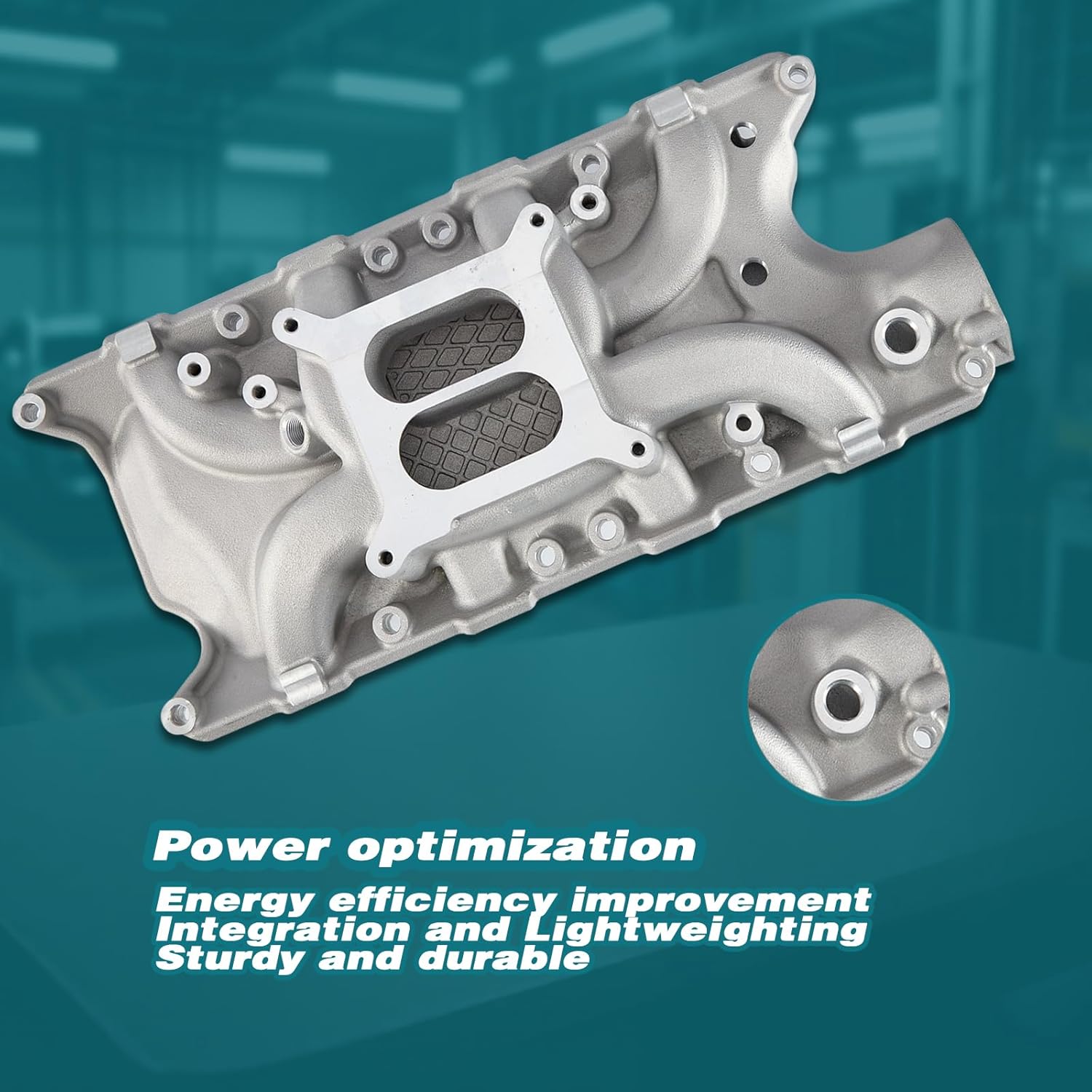 7121 8124 RPM Intake Manifold Aluminum Dual Plane Compatible with Ford Windsor Small Block SBF 1962-2001 260 289 302W V8 Idle-6,500 DM-3212-N Silver