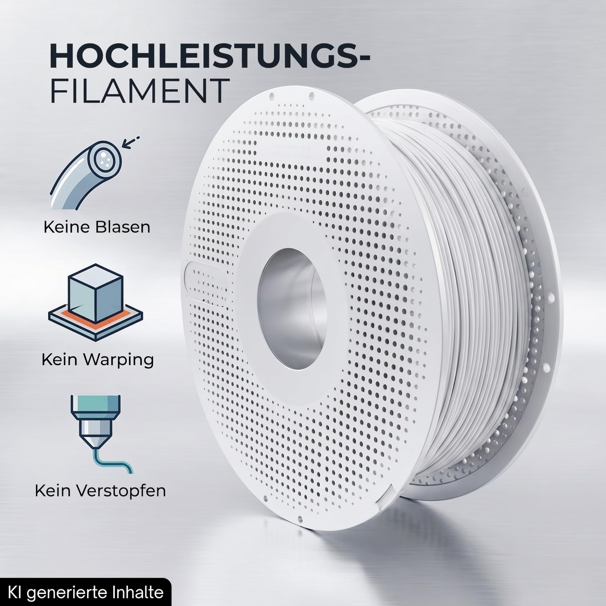 Filamento PLA Basic para Bambulab con bobina y chip RFID de 1,75 mm, 1 kg (blanco)