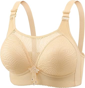 The New Large Size Non Non Ring Comfortable Breathable Gathering Bra Underwear Side Full Coverage Padded
