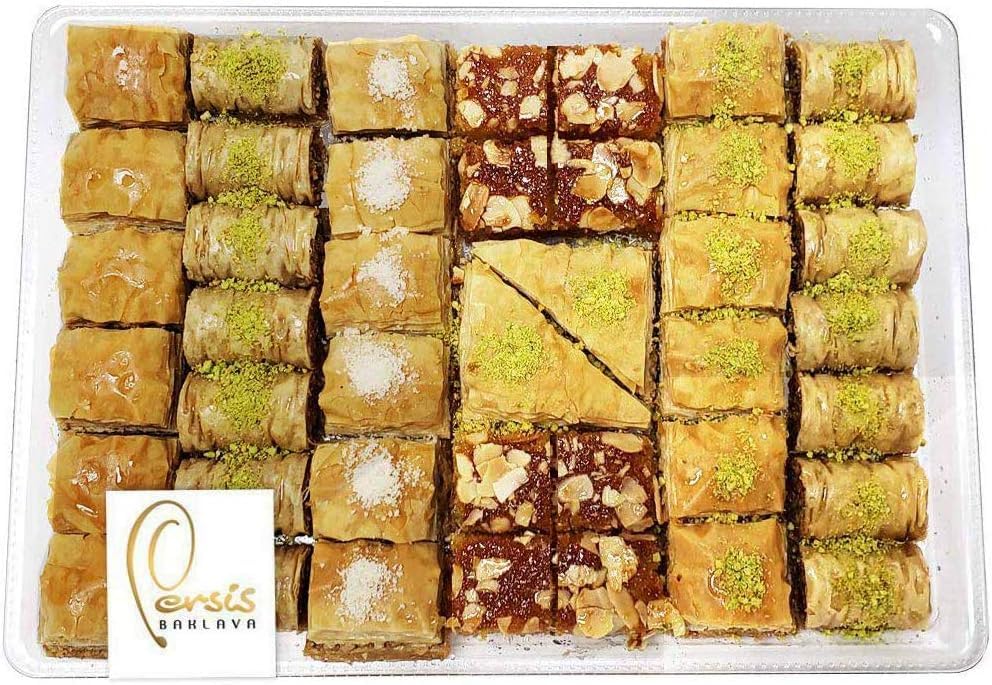 Baklava Gift Box | 1kg, 42 Pieces | Premium Baklava with Cashew, Almond, and Walnut | Egg-Free | UK SALSA Certified | Sweets Gift Box for Christmas, New Year, and Diwali Sweets (1kg, 42 Pieces)