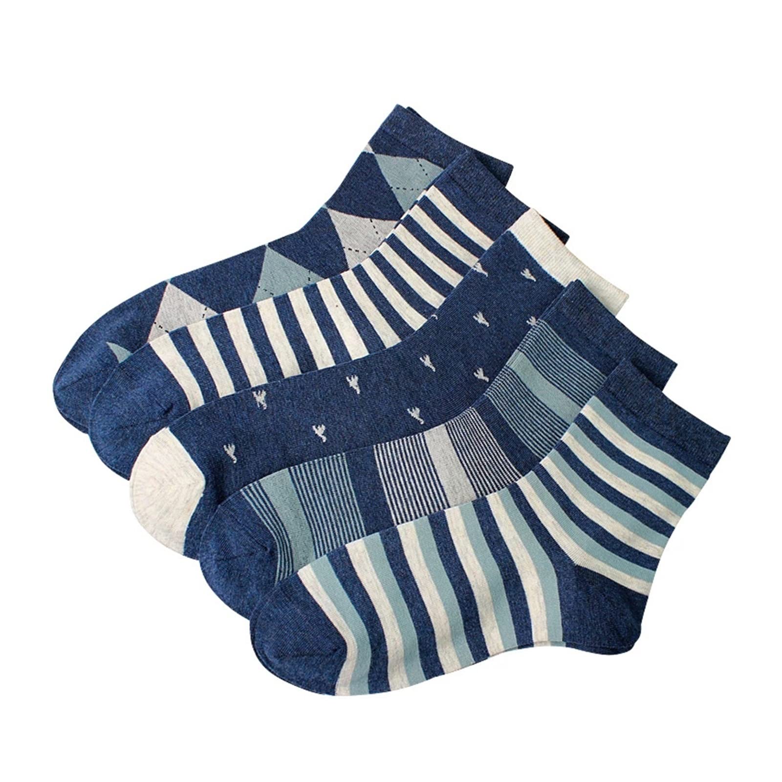 Chaussettes coton rayées pour homme - Tube moyen confortable