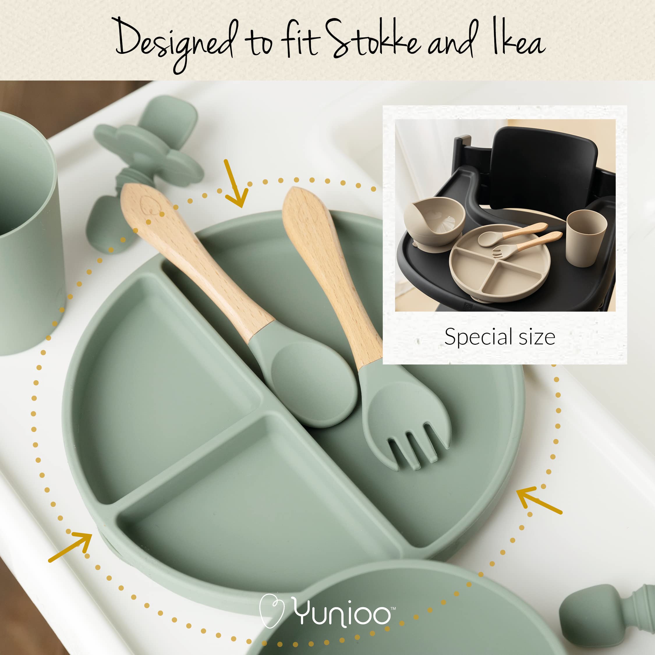 Set De Utensilios De Silicona Para Bebés Plato Con Cuchara Y Tenedor,  Diseño De Pizza O Hamburguesa