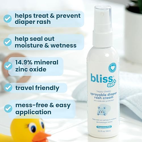 Miniatura 2 de Bliss Spray de crema para la dermatitis del pañal para bebés, sin fragancia, sin contacto ni desorden, trata, alivia y previene la erupción del