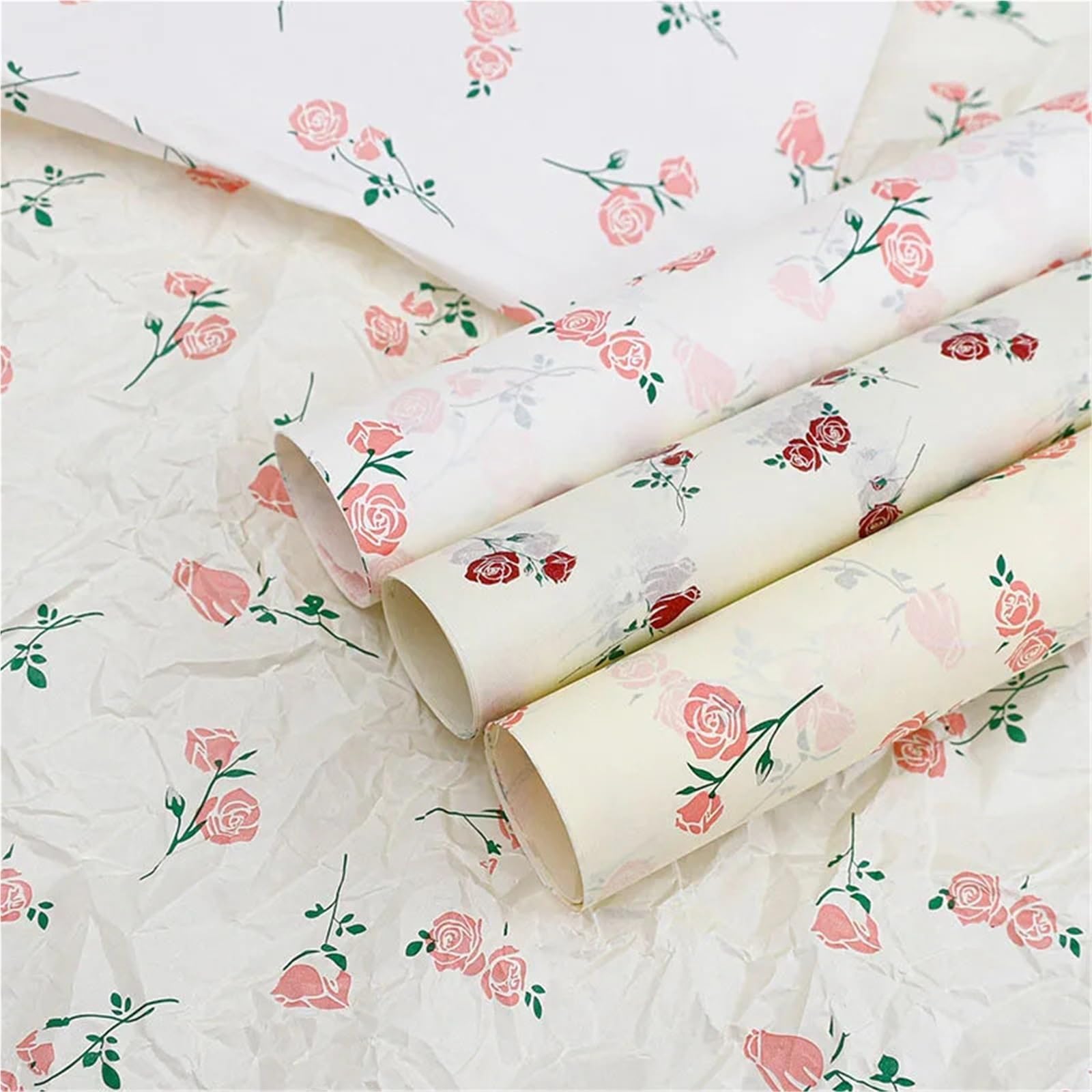 Carta Velina Carta di cotone impastata a mano | Confezione da 20 bouquet da confezionare fiori fai da te con fiocco rosa bowknot 50x70 cm(B bow)