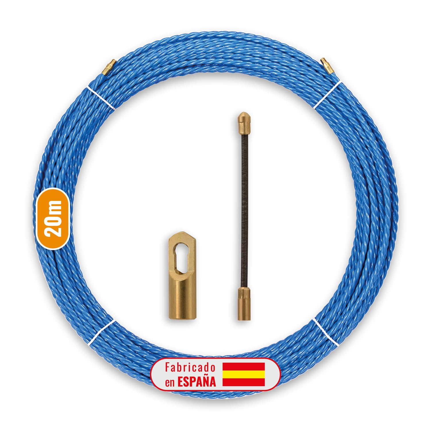 Anguila BRICO | fuga kablowa, wymienne zaciski z akcesoriami, potrójnie oplot, średnica 6 mm, 20 m