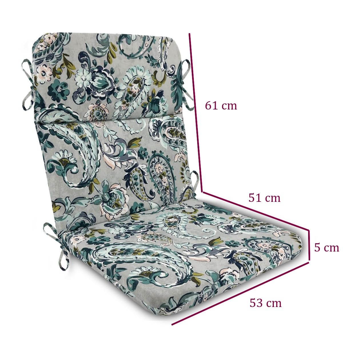 EBETA Cojín de Tumbona para jardín, Cojines de jardín al Aire Libre, Impermeable Cojín de Tumbona, Asientos almohadillados 53x112x5 cm (Delfín)