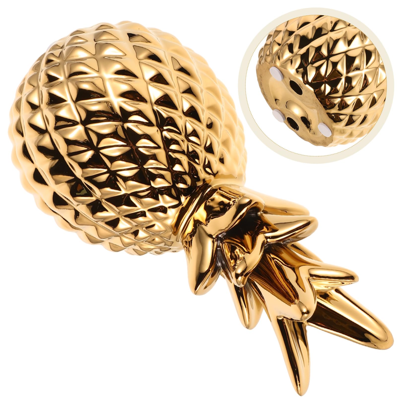 Keramik Schmuckplatte in Ananasform Gold Modern Nordisch