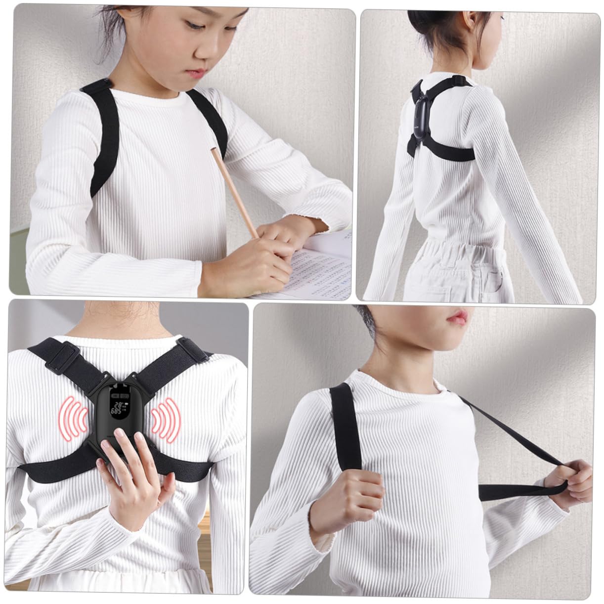 3sets Smart Posture Belt Reminder Hunchback Device for Spine Alignment and Back Support Suitable for Adults